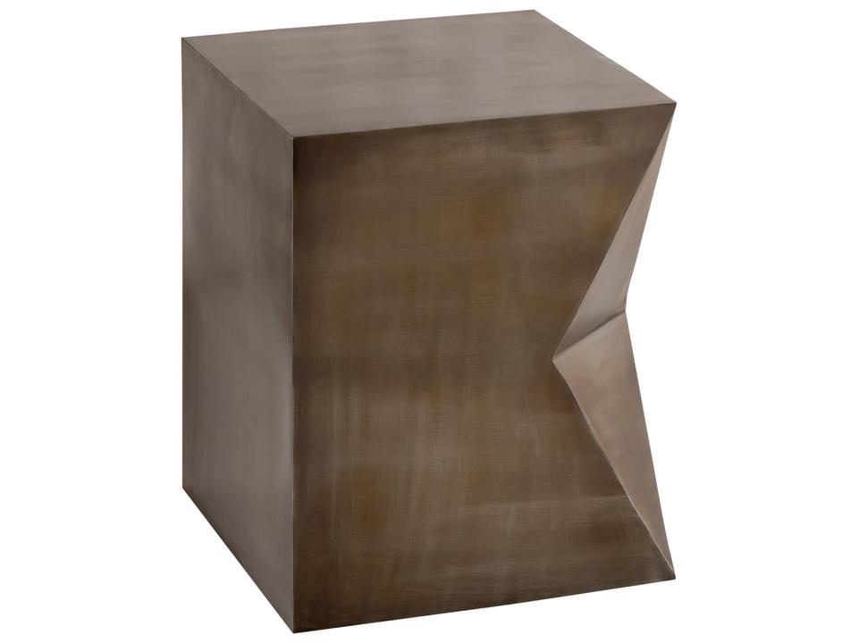Aleksy Square End Table Metal Grey with Zinc Antique Finish