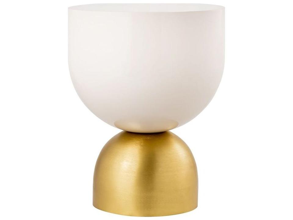 Byzantine Calista Round Metal End Table in Brass and Ivory