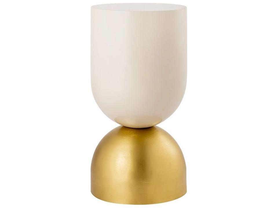 Byzantine Calista Round Metal End Table in Gold and Ivory