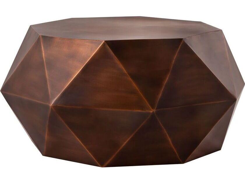 Byzantine Kronos Octagon Metal Coffee Table in Copper Finish