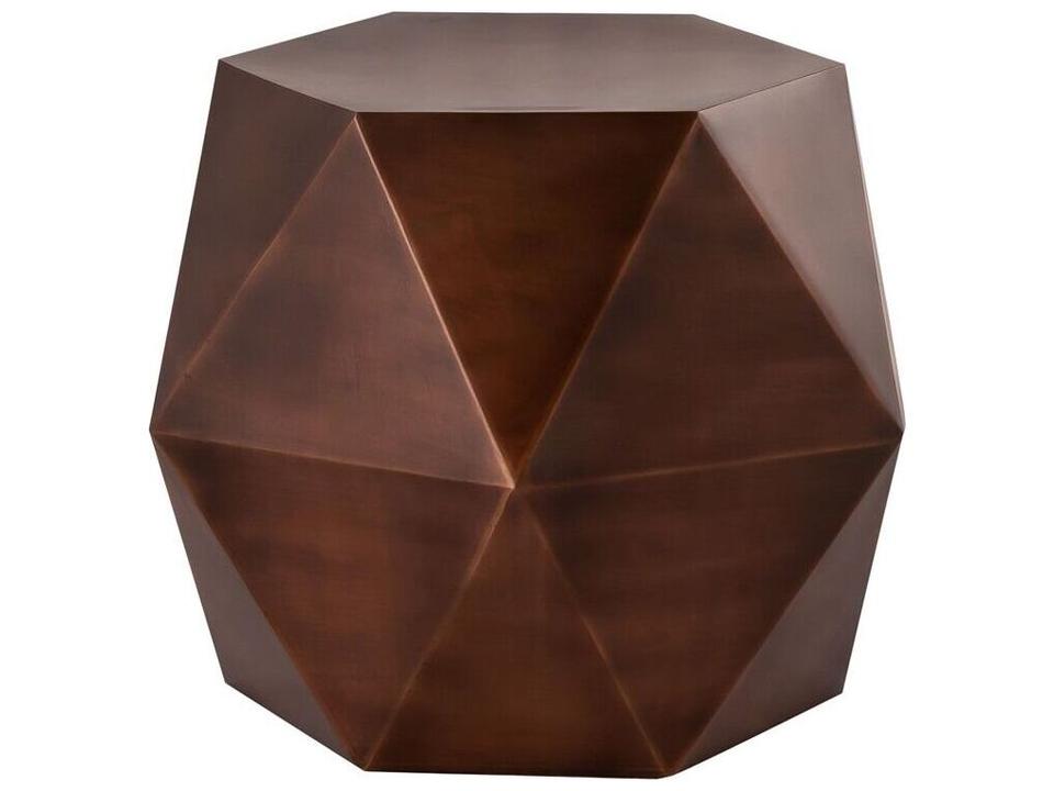 Byzantine Lexi Hexagon Metal End Table in Copper