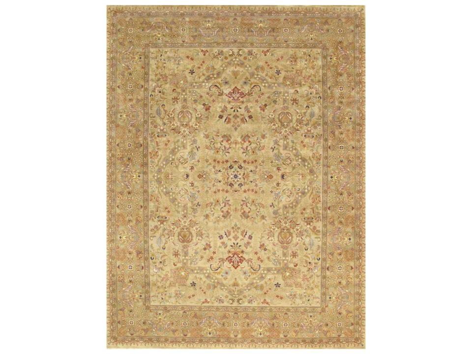 Hand-Knotted Lamb's Wool Baku Bordered Area Rug