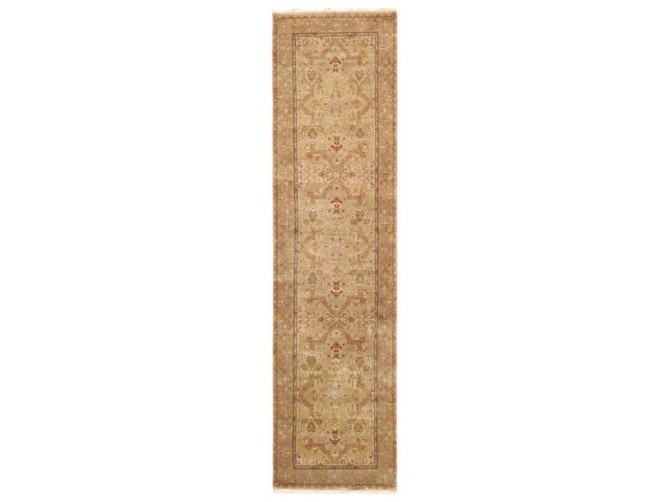 Baku Bordered Hand-Knotted Lamb's Wool Runner Area Rug 2x9