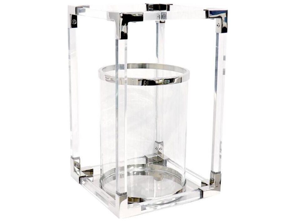 Beacon Soren Geometric Candle Holder in Silver and Clear