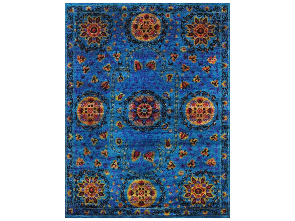 Azerbaijan Floral Hand-Knotted Wool Area Rug 2'4" x 8'