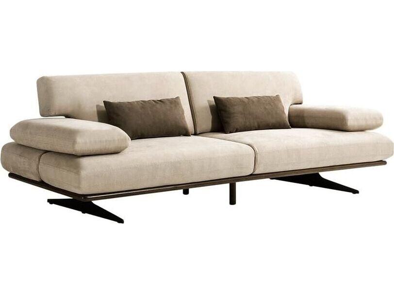 Positano Delano Faux Suede Sofa with Sliding Backrest and Armrest