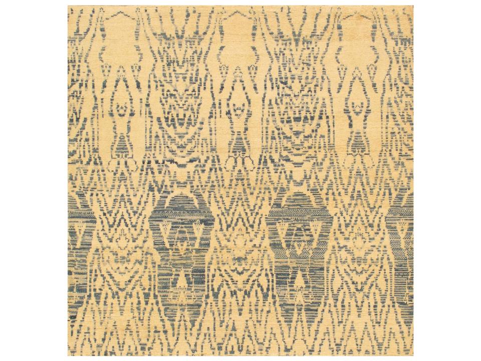 Ikat Collection Hand-Knotted Lamb's Wool Area Rug with Ikat Pattern