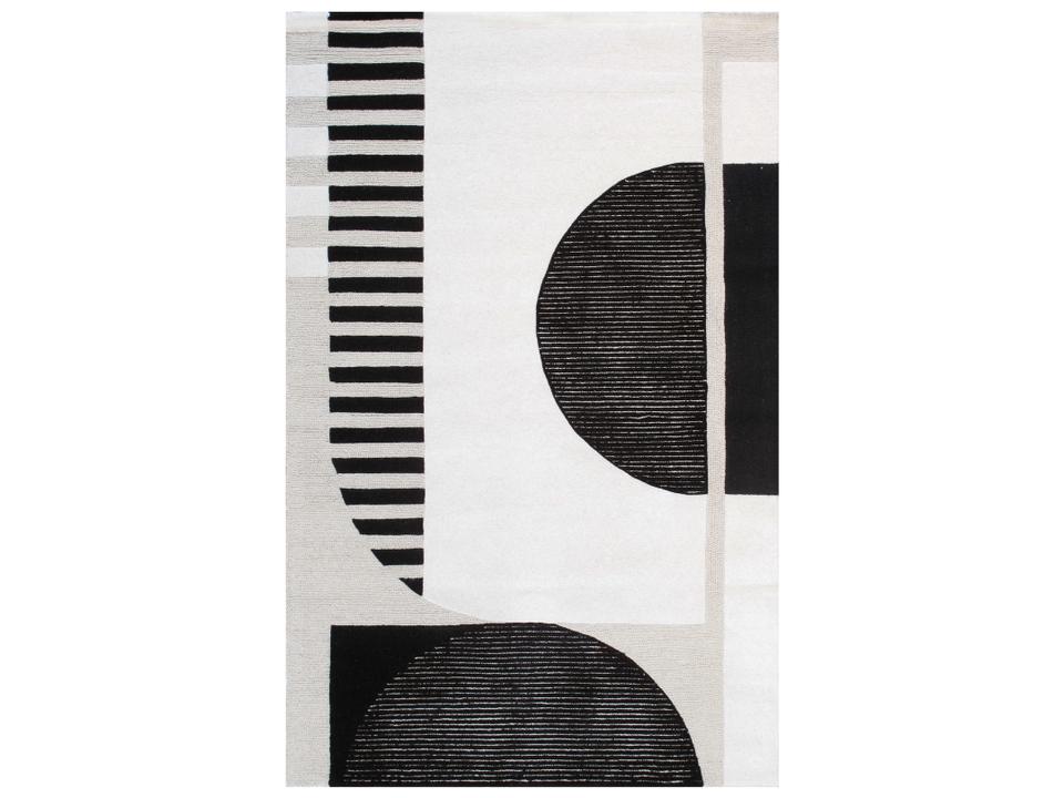 Edgy Abstract Hand Tufted Wool and Viscose Area Rug