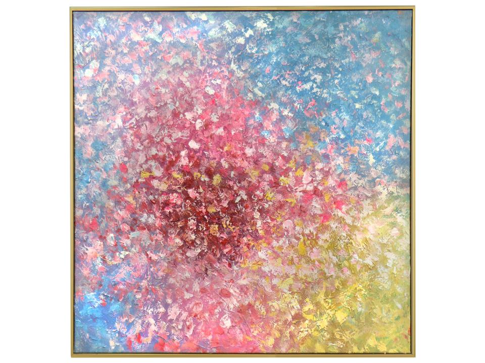 Lush Symphony Hand-Painted Multicolor Abstract Painting