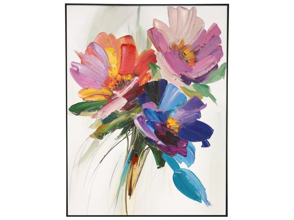 Lush Petals Hand-Painted Floral Oil Painting on Canvas