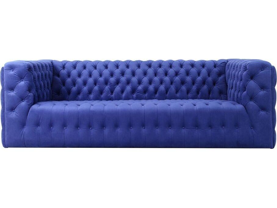 Vicenza 3-Seat Blue Velvet Upholstered Sofa