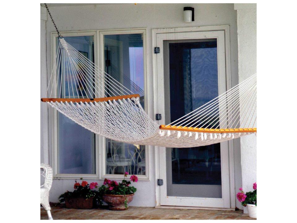 Single Original Cotton Rope Hammock with Spreader Bars