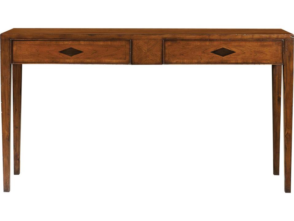 Two Drawer Cherry Wood Console Table