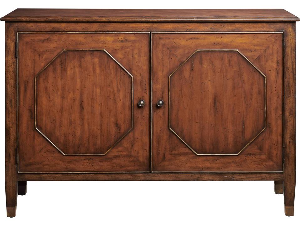 Cherry Accent Chest with Gold Accents and Ring Pulls