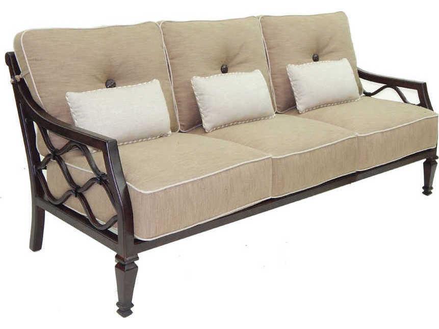 Villa Bianca Deep Seating Cast Aluminum Sofa with Three Kidney Pillows
