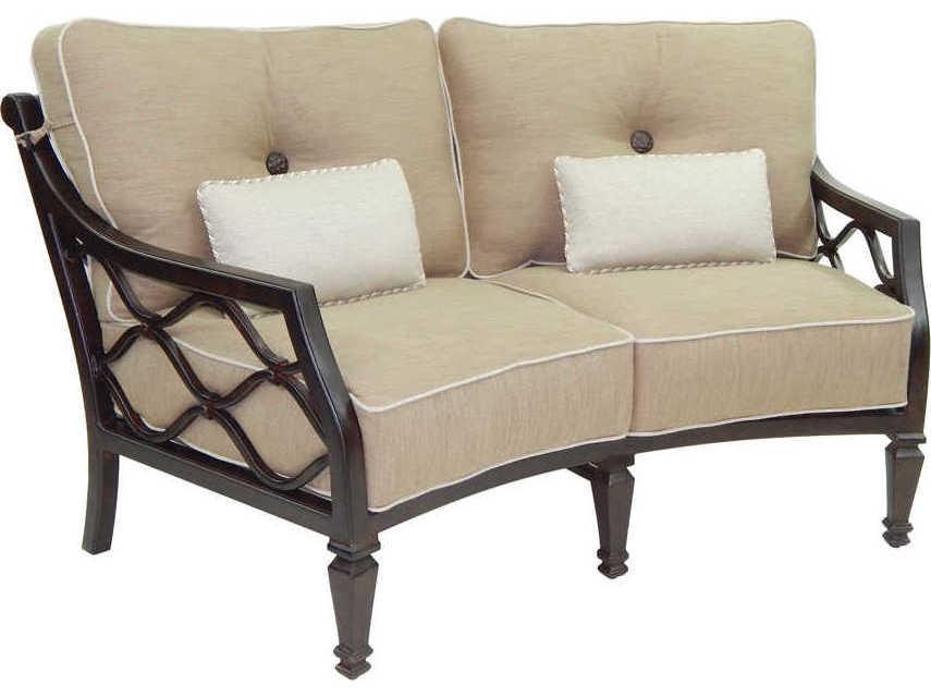 Villa Bianca Crescent Deep Seating Loveseat with Two Kidney Pillows