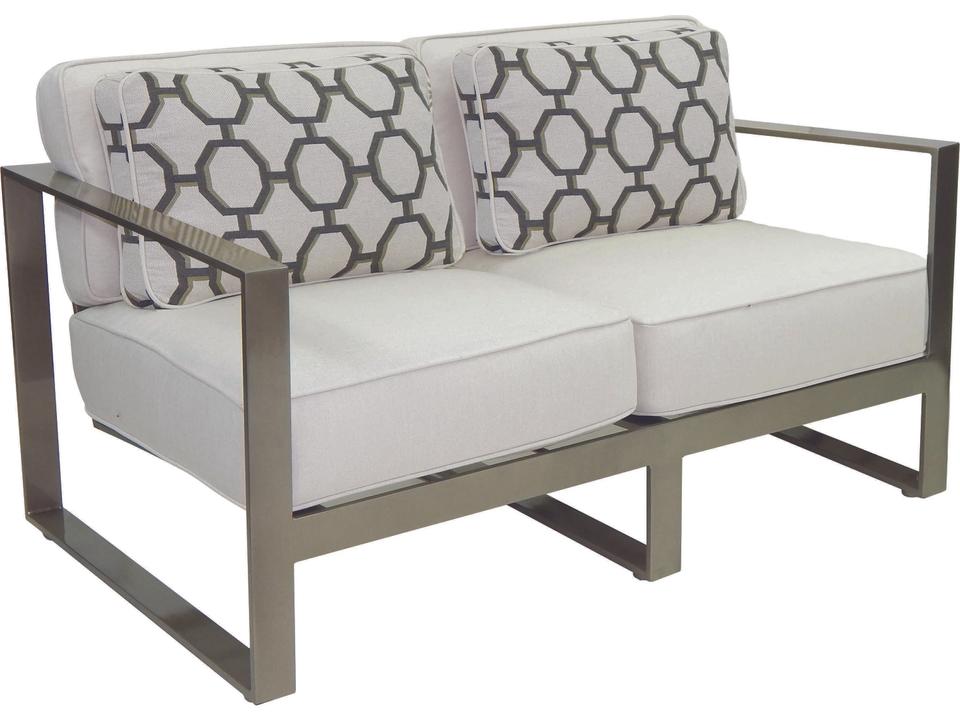 Park Place Deep Seating Cast Aluminum Loveseat with Two Pillows