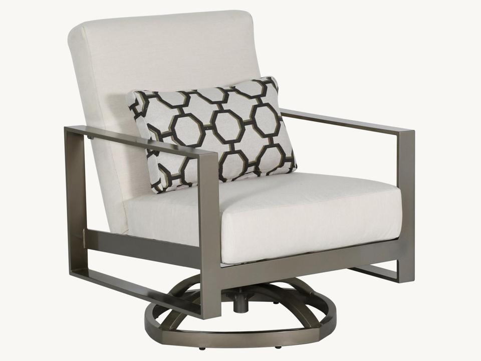 Park Place Cast Aluminum High Back Swivel Rocker Lounge Chair