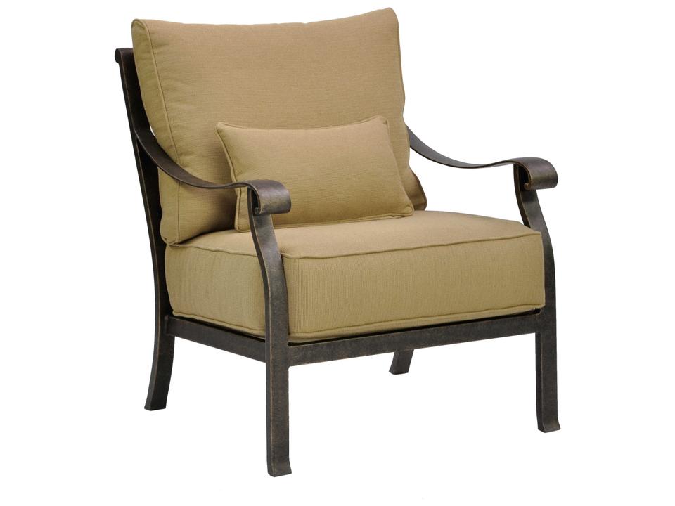 Madrid Deep Seating Cast Aluminum Outdoor Lounge Chair with Kidney Pillow