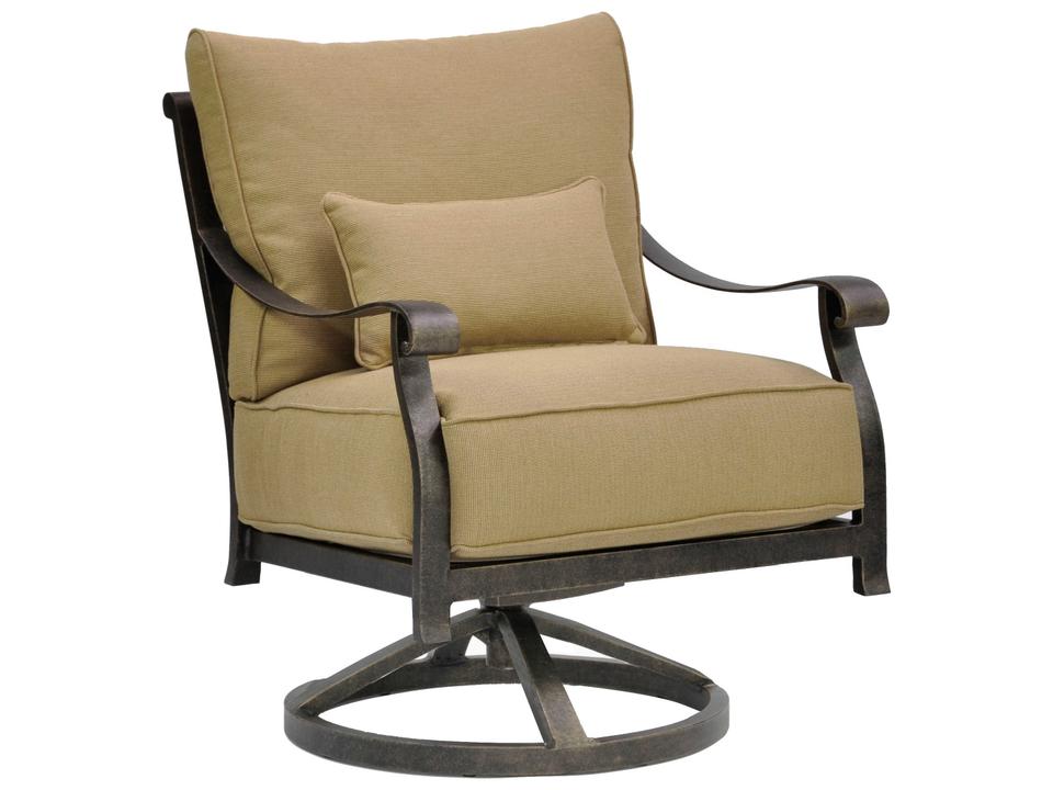 Madrid Deep Seating Cast Aluminum Swivel Rocker Outdoor Lounge Chair