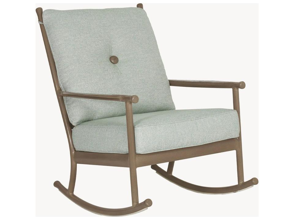 Lodge Deep Seating Cast Aluminum Ultra High Back Rocking Outdoor Lounge Chair