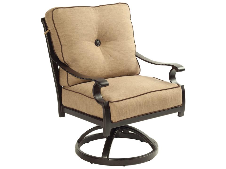 Monterey Cushion Cast Aluminum Swivel Rocker Dining Arm Chair