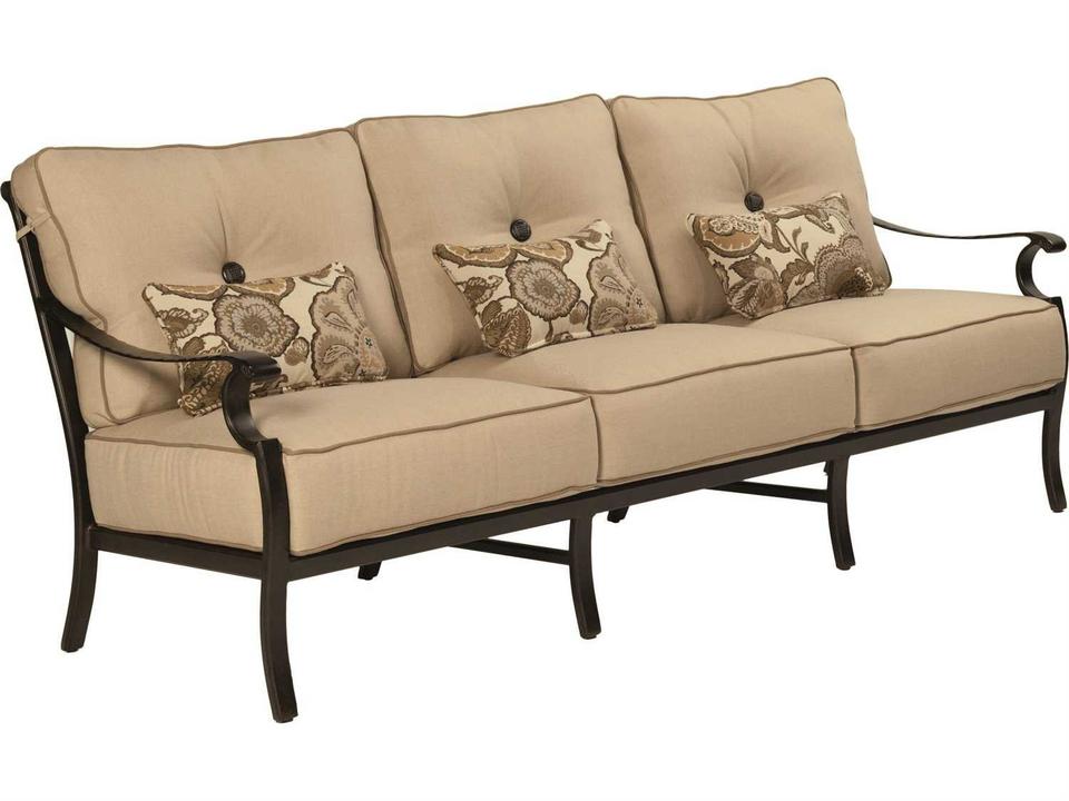 Monterey Deep Seating Cast Aluminum Sofa with Three Kidney Pillows