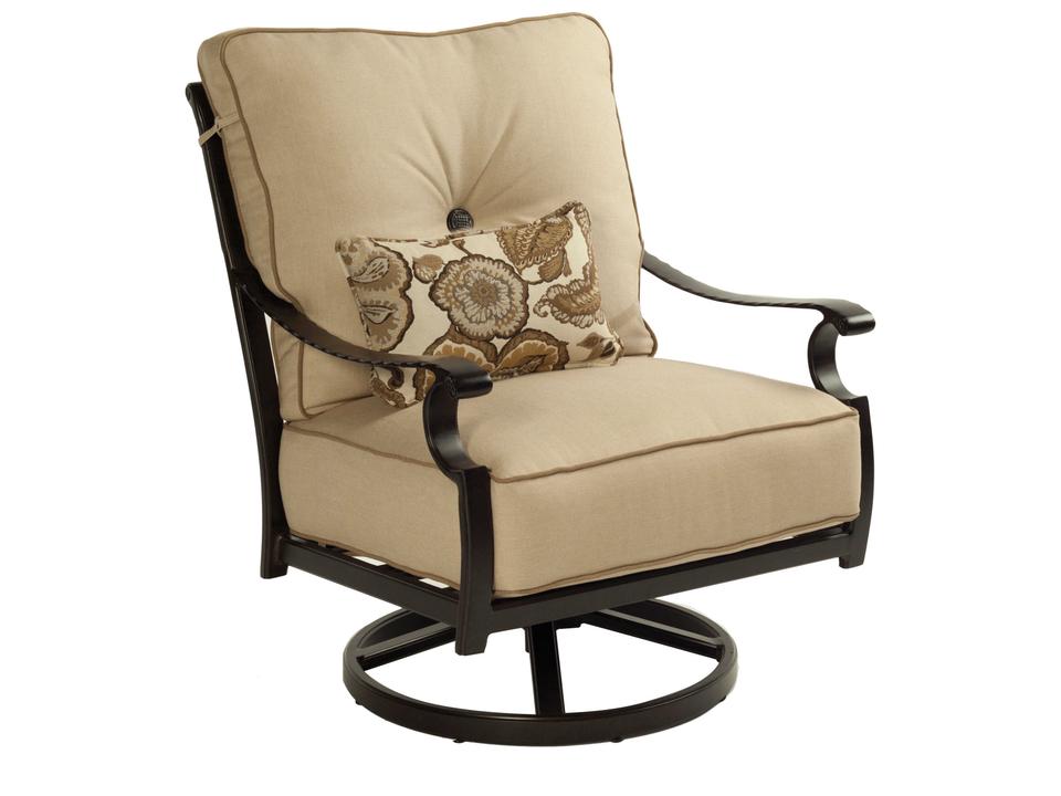 Monterey Cast Aluminum Deep Seating Lounge Swivel Rocker with Kidney Pillow