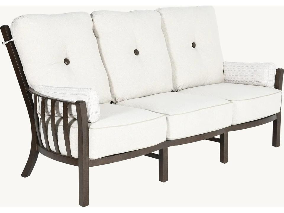 Santa Fe Deep Seating Cast Aluminum Ultra High Back Lounge Sofa with Two Side Pillows