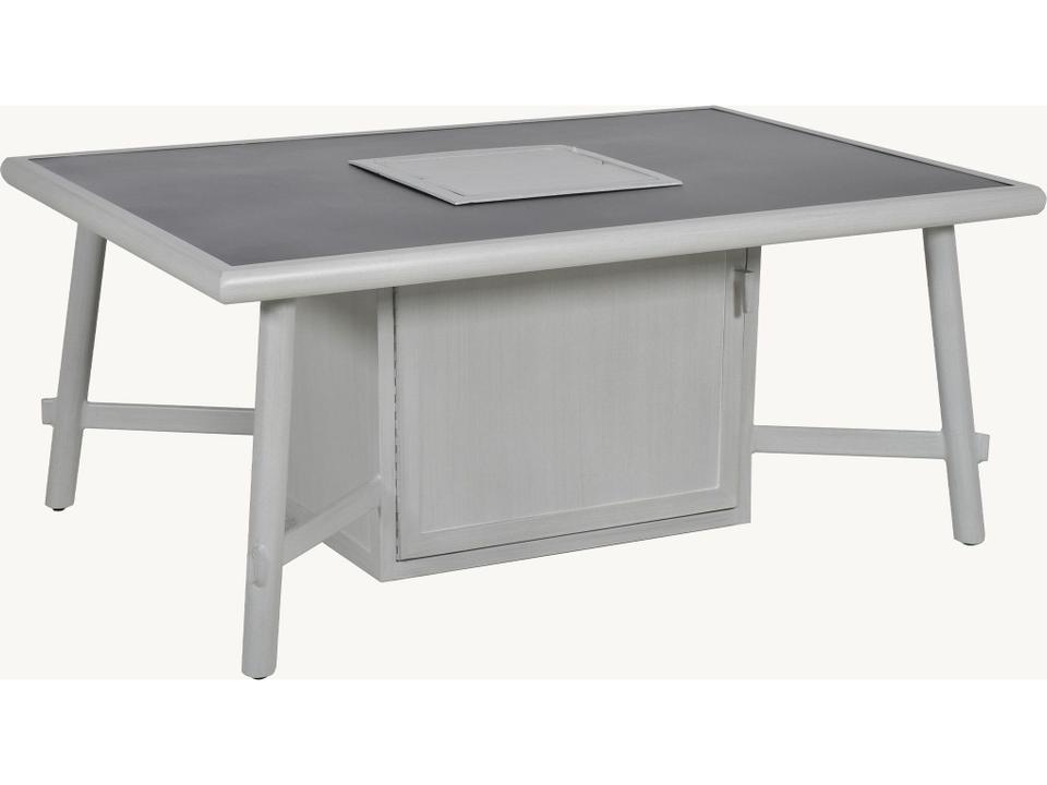 Barbados Aluminum Rectangular Coffee Patio Fire Pit Table