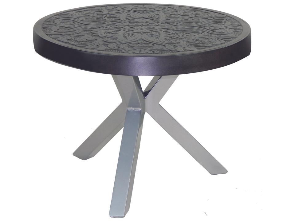 Altra 24 Inch Round Cast Aluminum Occasional Table in Bronze