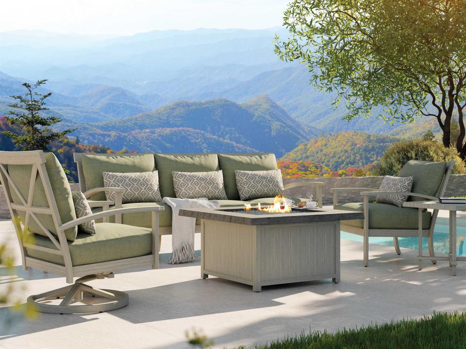 Biltmore Antler Hill Deep Seating Aluminum Fire Pit Outdoor Lounge Set