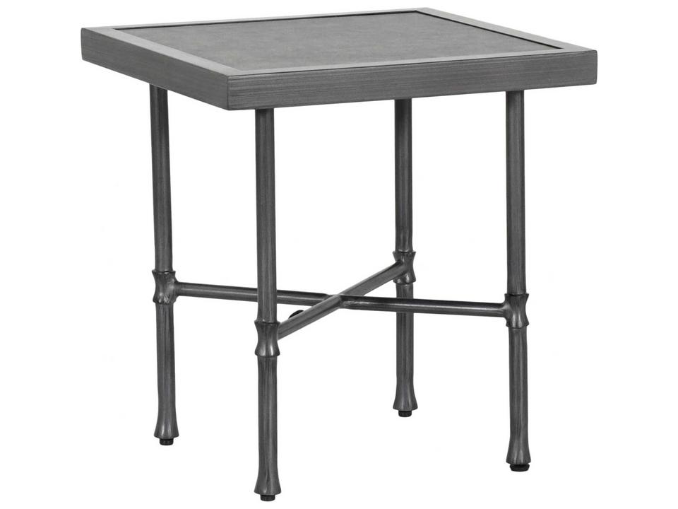 Marquis 20-Inch Square Outdoor Side Table in Aluminum