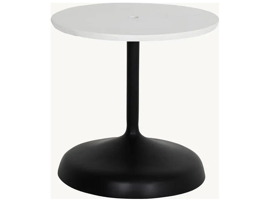 Tulip Aluminum Contemporary 26" x 24.5" Oval Umbrella Base End Table