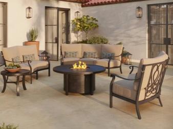 Madrid Deep Seating Cast Aluminum Outdoor Patio Lounge Set