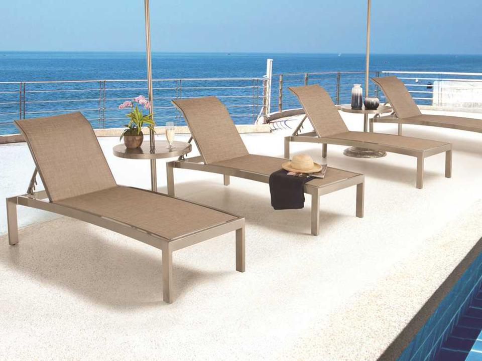 Orion Sling Cast Aluminum Patio Lounge Set