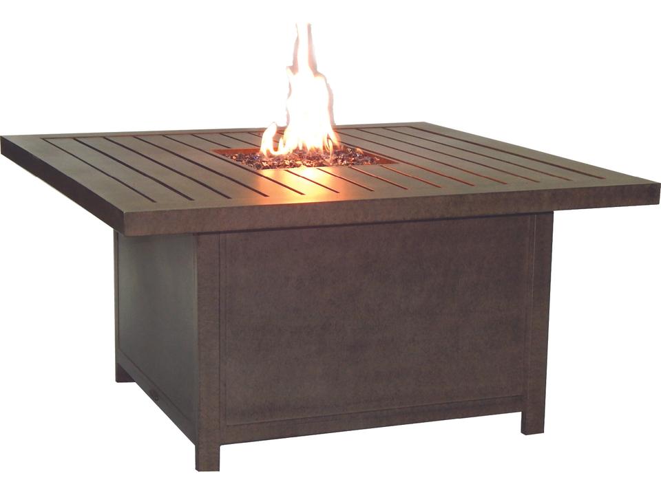 Moderna 52-Inch Rectangular Outdoor Coffee Table with Firepit
