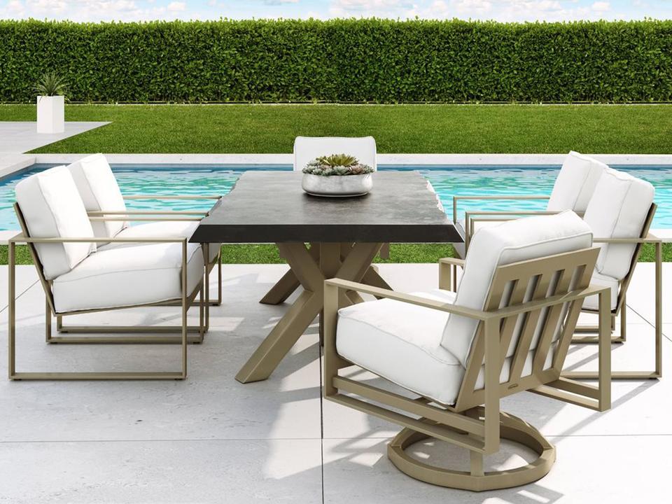 Park Place Cushion Cast Aluminum Outdoor Patio Dining Set