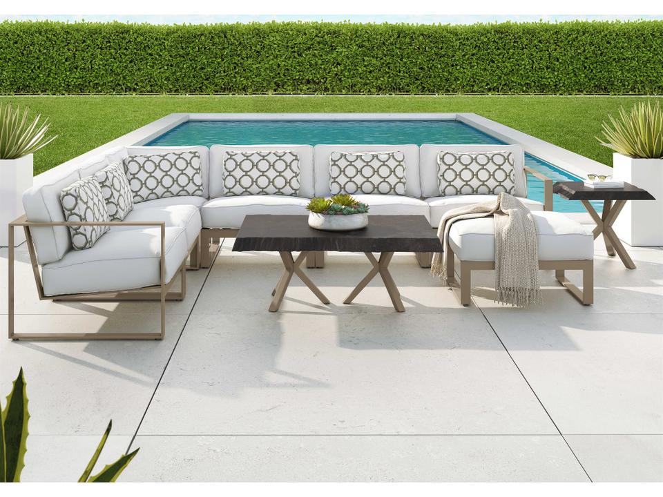 Park Place Sectional Cast Aluminum Outdoor Patio Lounge Set