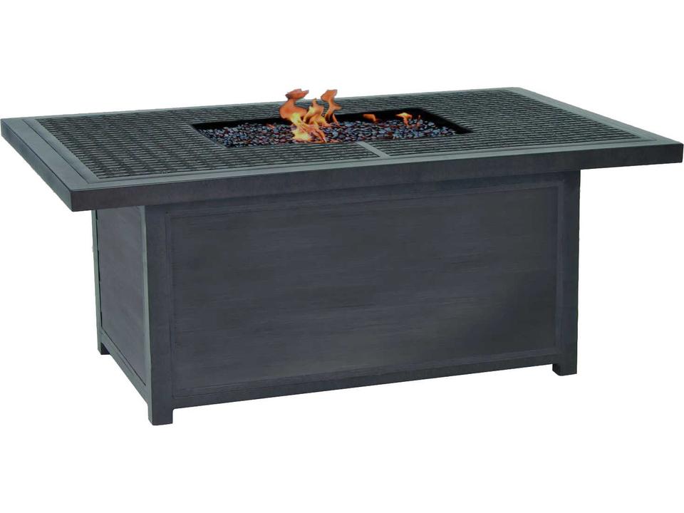 Altra 52-Inch Rectangular Aluminum Fire Pit Coffee Table with Lid