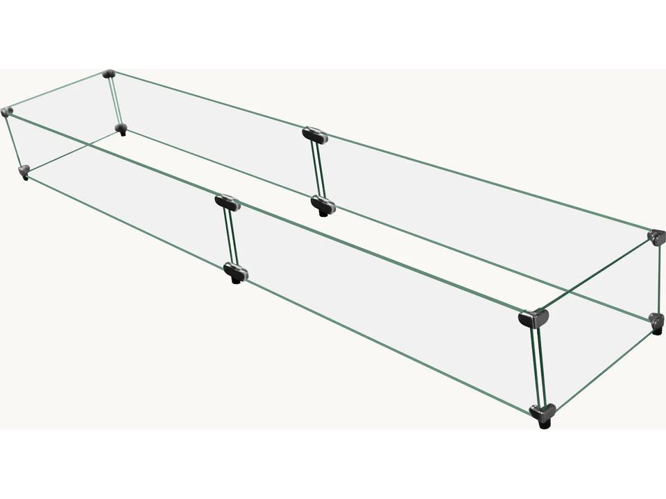 Rectangular Glass Wind Guard for 108 Inch Fire Pits