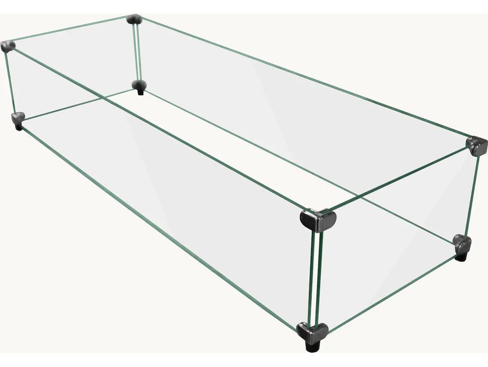 Rectangular Glass Wind Guard for 32 x 48 Inch Fire Pits