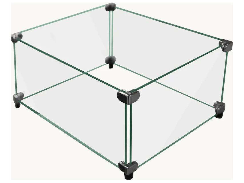 Square Glass Wind Guard for 44 Inch Fire Pits