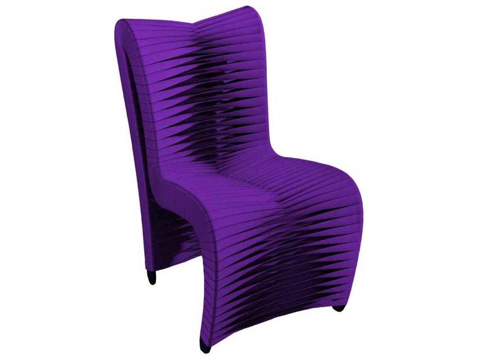 Seat Belt High Back Dining Side Chair in Purple Cotton
