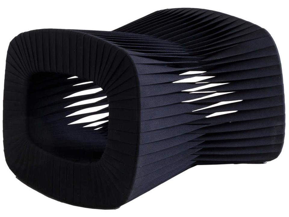 Seat Belt Black Upholstered Ottoman