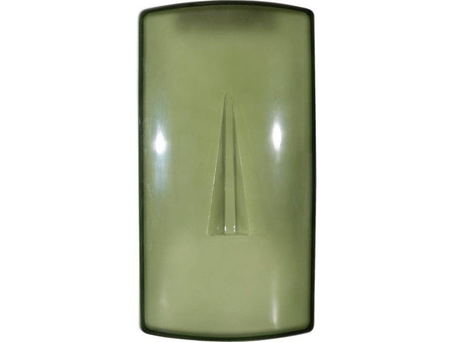 Cycladic Green Rectangle Glass Wall Art with Minimalist Geometric Face Design