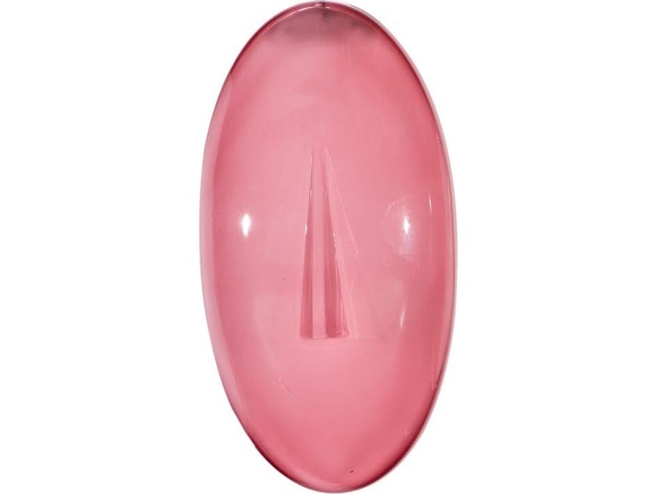 Cycladic Pink Oval Glass Wall Art in Pink Glass