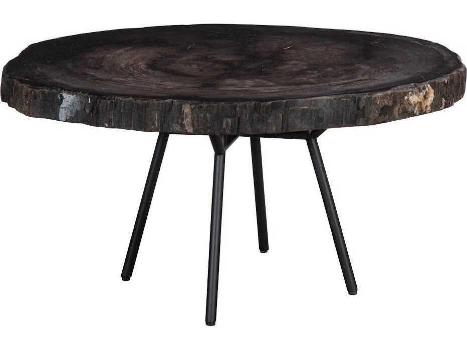 Elements Petrified Wood Black Gray Coffee Table