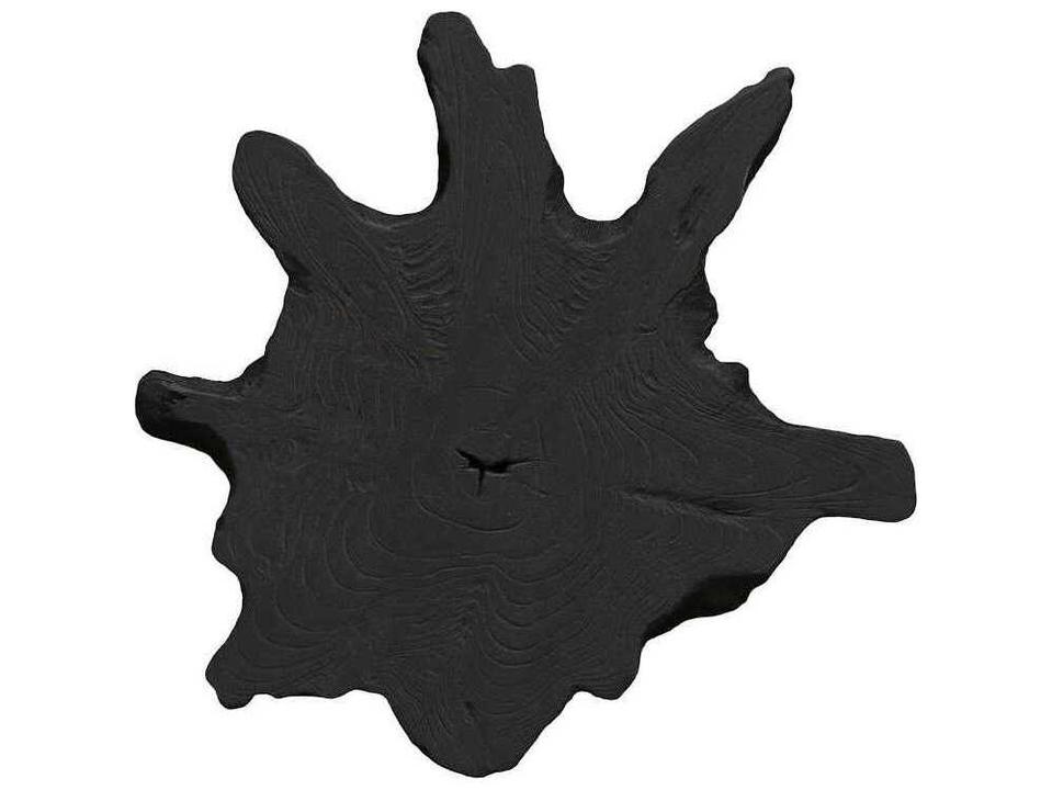 Freeform Teak Wall Slice Wall Art in Black