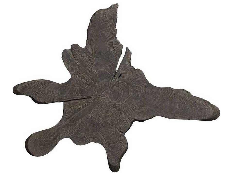 Freeform Dark Gray Teak Wall Slice